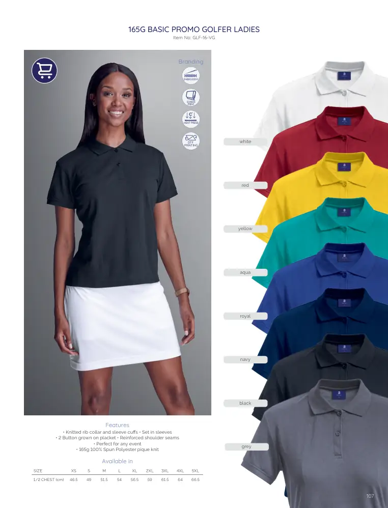 165G Basic Promo Golfer Ladies GLF-16-VG