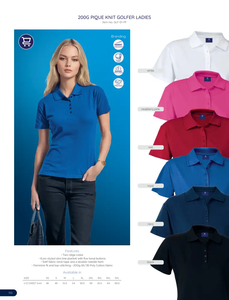 200G Pique Knit Golfer Ladies GLF-01-PF