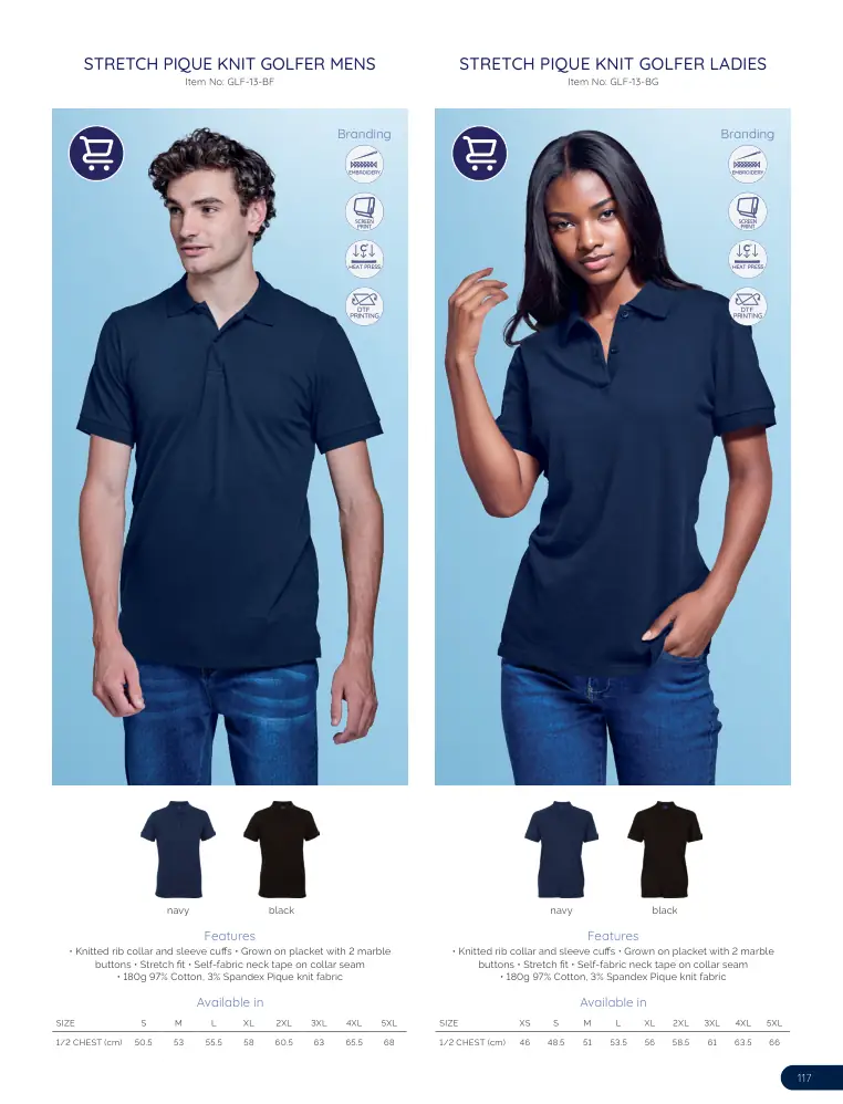 Stretch Pique Knit Golfer Mens GLF-13-BF