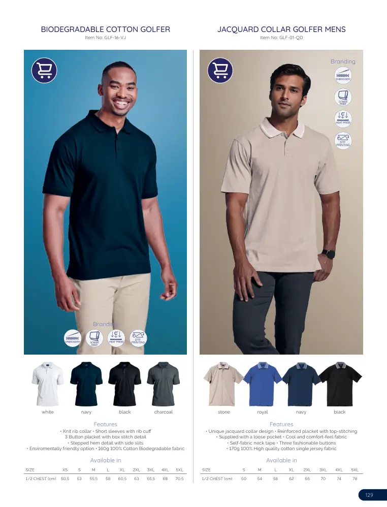 Jacquard Collar Golfer Mens GLF-01-QD