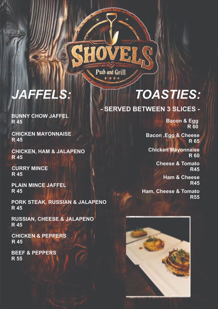 Menu Designs — Shovels Pub & Grill