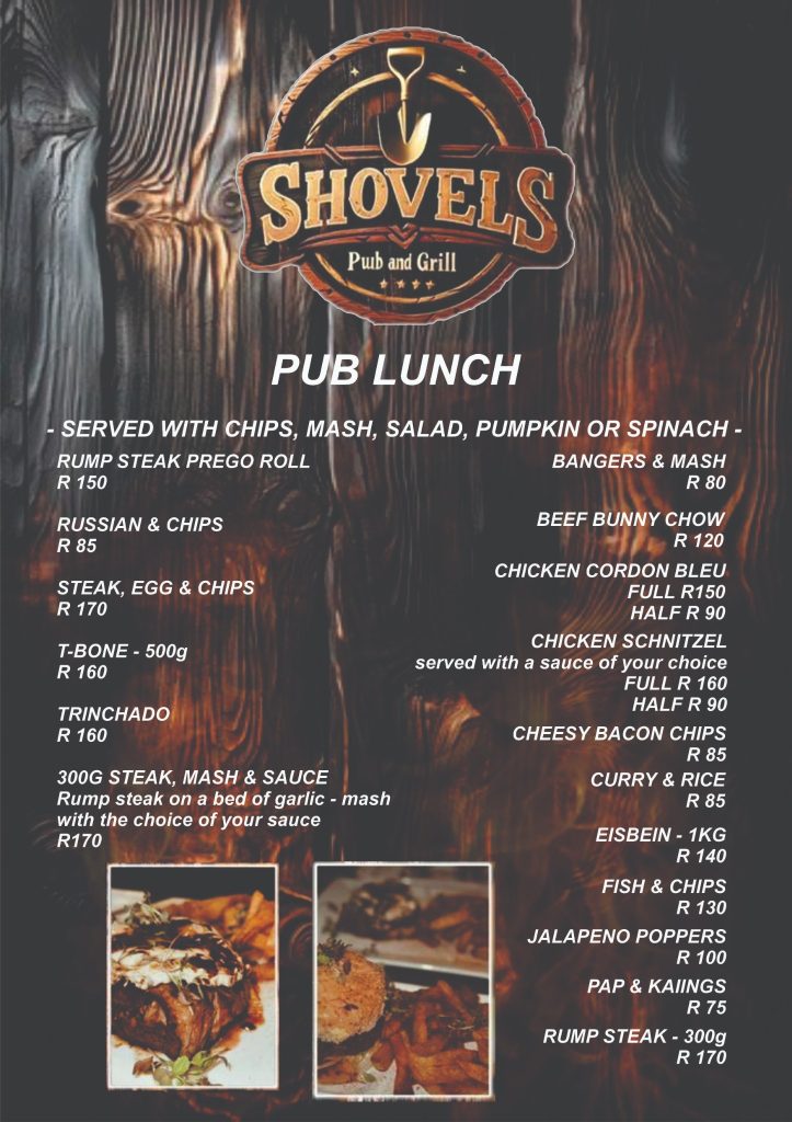 Menu Designs — Shovels Pub & Grill